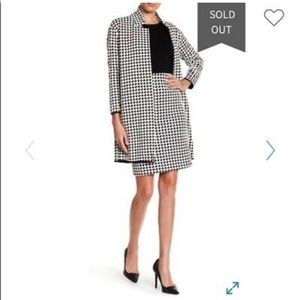PHILOSOPHY Black & White Houndstooth Pencil Skirt